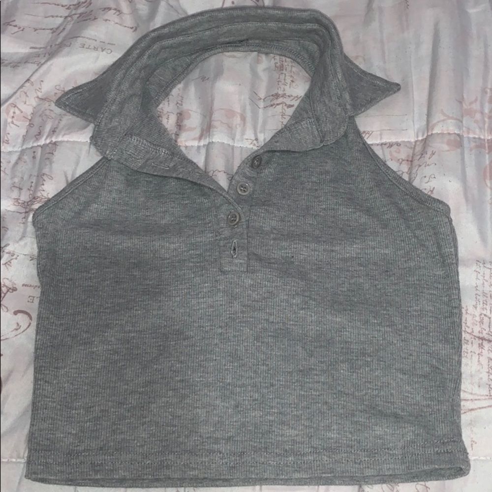 Collared halter top